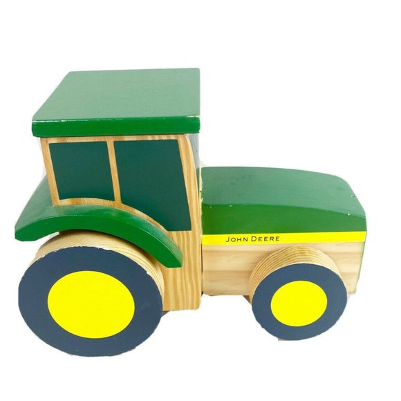 LEARNING CURVE JOHN DEERE WOOD Chunky Toy FARM Tractor   2008 GUC - Picture 1 of 7